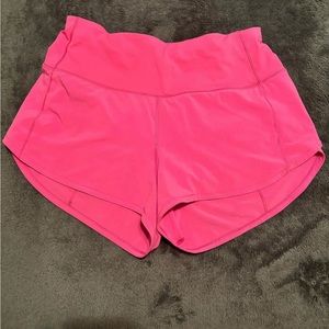 High waisted lululemon sonic pink shorts